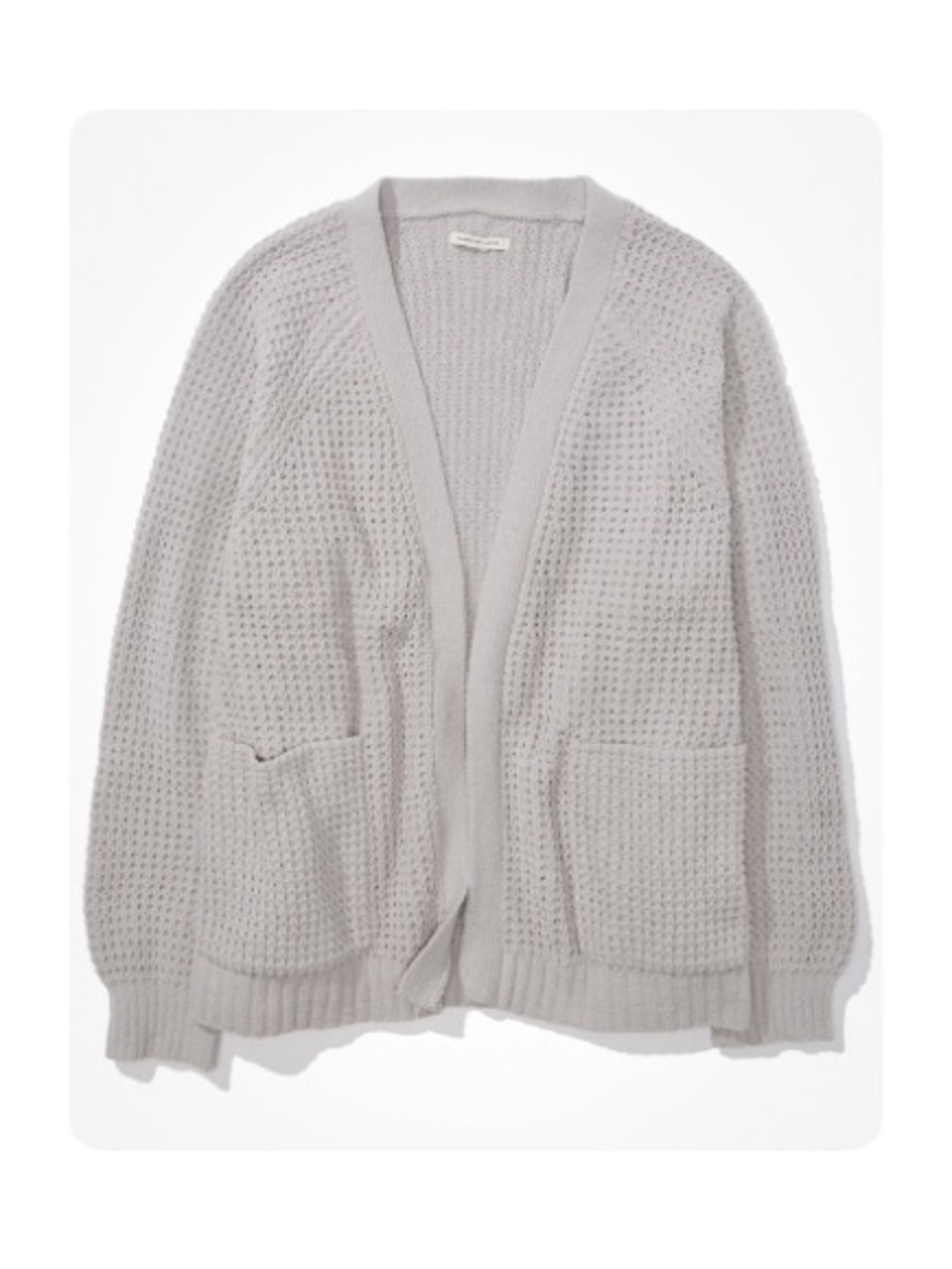 American Eagle Gray Oversized Chenille Cardigan